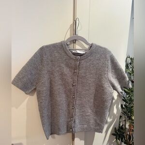 Zara Grey Short Sleeve Cardigan